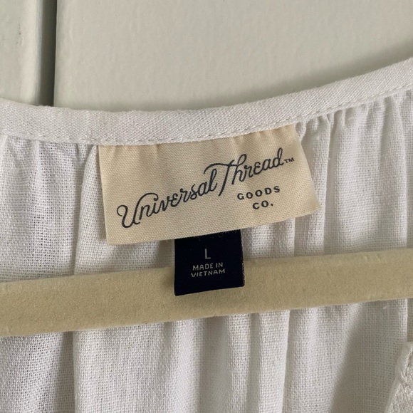 Short sleeve Linen Mini Shift Dress - Picture 3 of 3